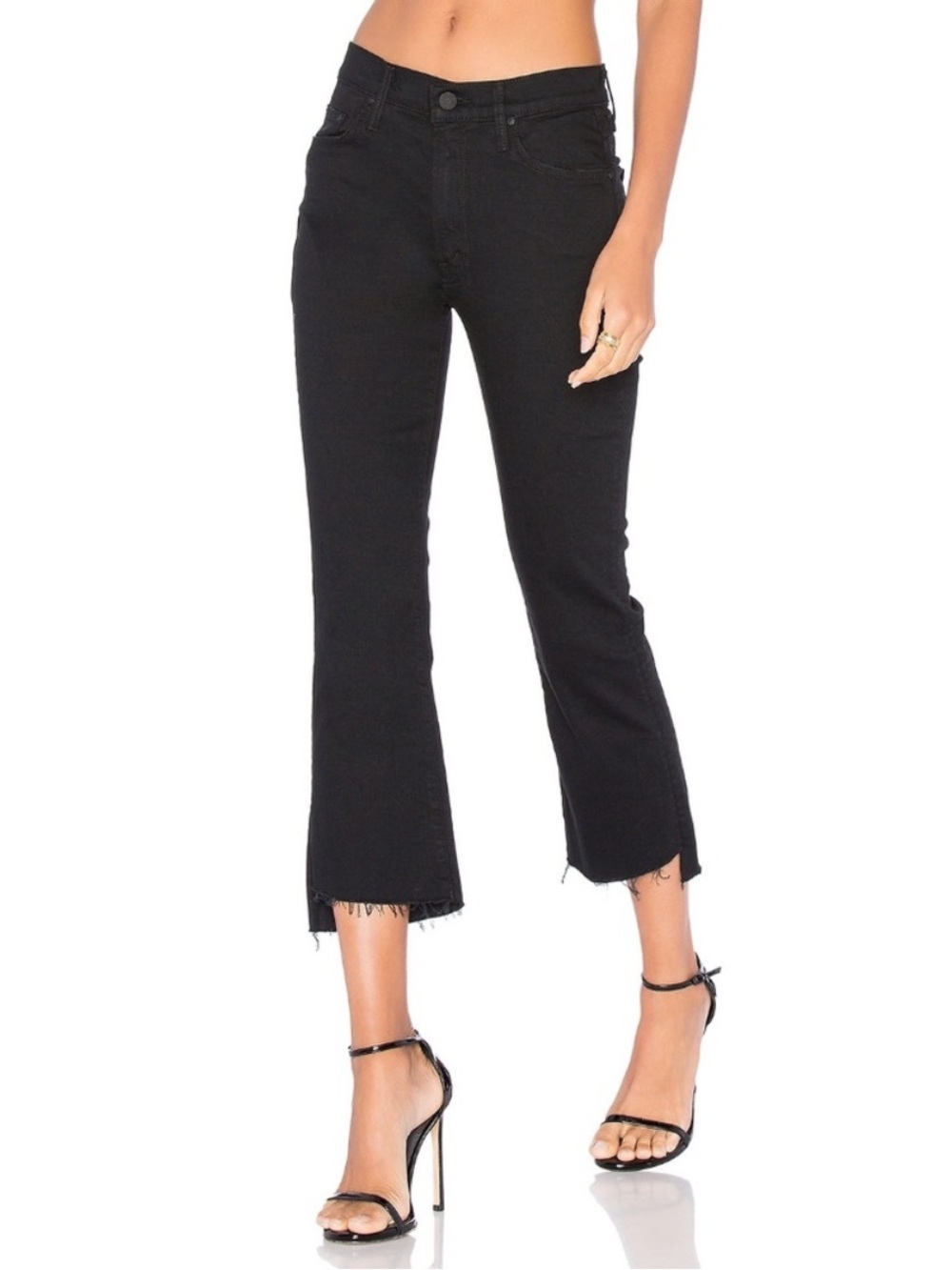 Mother The Insider Two Step Fray Not Guilty Wash Black Women Size 27